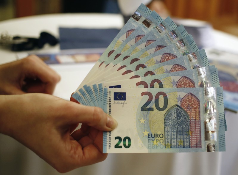 FILE PHOTO: New 20 Euro banknotes are presented at the Austrian national bank in Vienna