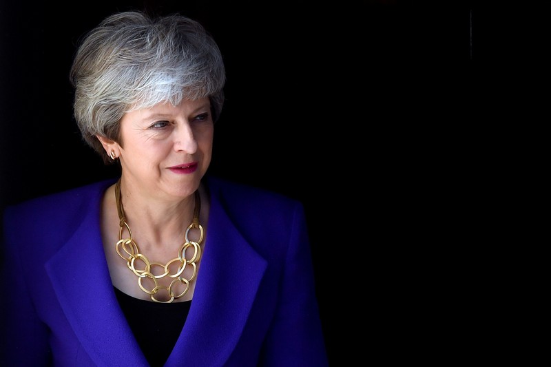 British PM May hosts Iceland's PM Jakobsdottir at Downing Street