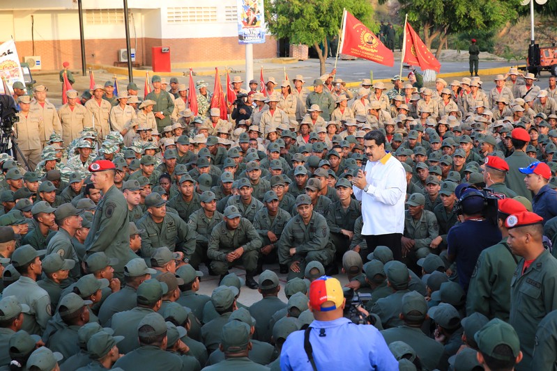 Venezuela's President Nicolas Maduro takes part in a ceremony at a Navy base in Catia La Mar