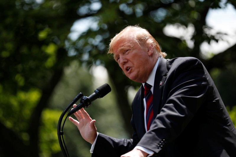 U.S. President Trump speaks about his administration's proposals on U.S. immigration policy at the White House in Washington