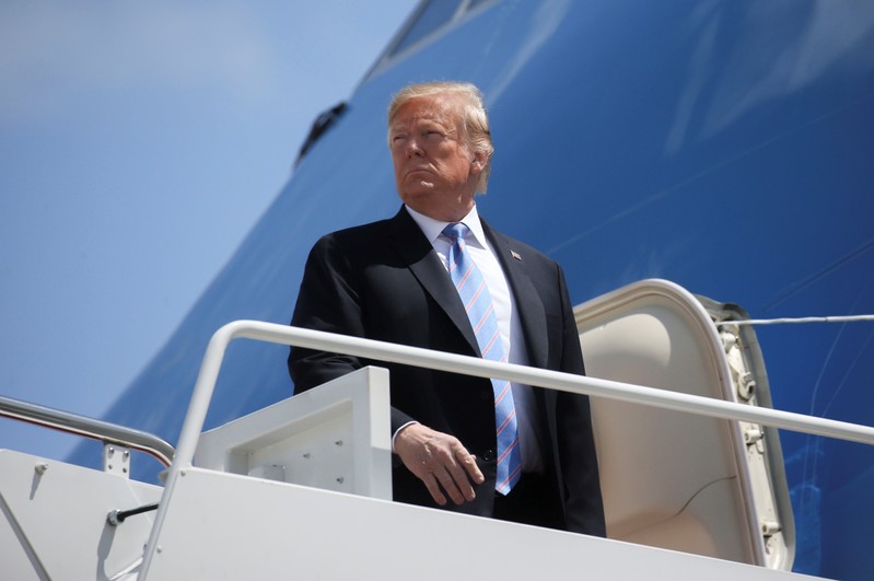 FILE PHOTO - U.S. President Trump departs for travel to Louisiana from Joint Base Andrews in Maryland