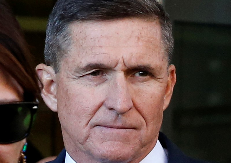 Former U.S. national security adviser Flynn departs after sentencing hearing at U.S. District Court in Washington