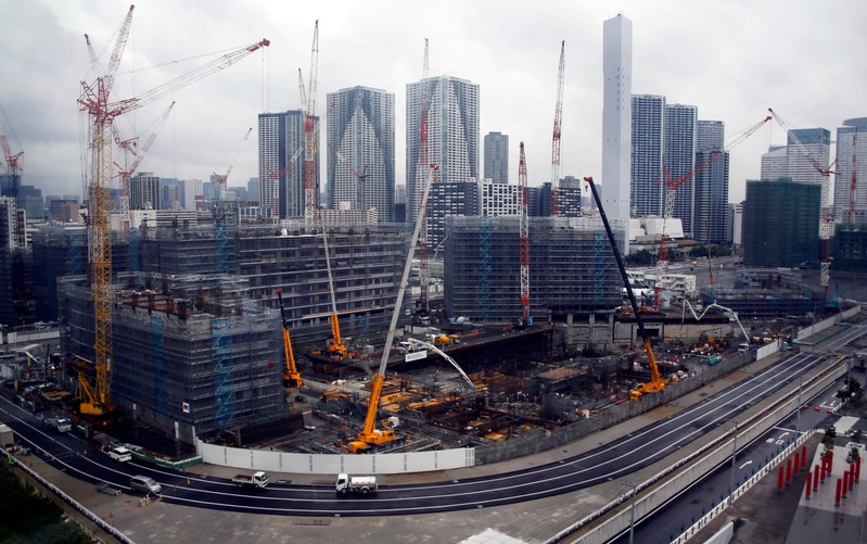 FILE PHOTO: General view of the construction site of the Athletes' Village for the Tokyo 2020 Olympic Games in Tokyo
