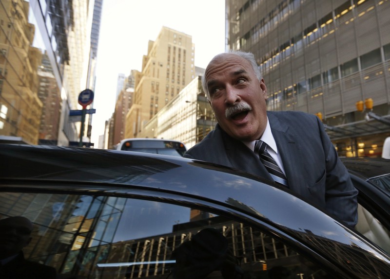 FILE PHOTO: Columbus Blue Jackets President Davidson speaks to the media after exiting the NHL board of governors meeting in New York