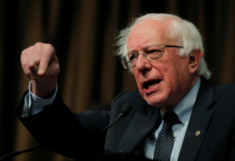 FILE PHOTO - U.S. 2020 Democratic presidential candidate and U.S. Senator Bernie Sanders speaks at the 2019 National Action Network National Convention in New York