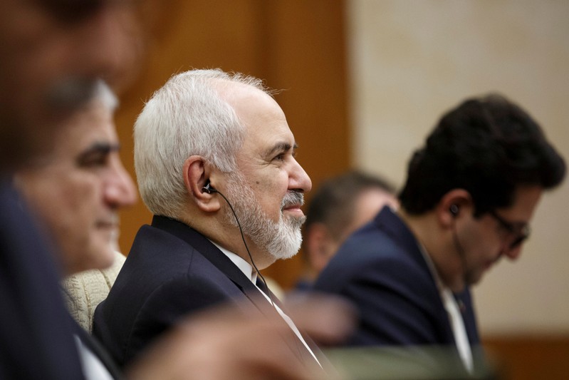 FILE PHOTO: Iranian Foreign Minister Mohammad Javad Zarif meets Chinese Foreign Minister Wang Yi at Diaoyutai State Guesthouse in Beijing
