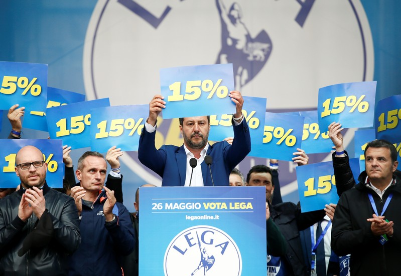 Rally of European nationalist and far-right parties ahead of EU parliamentary elections in Milan