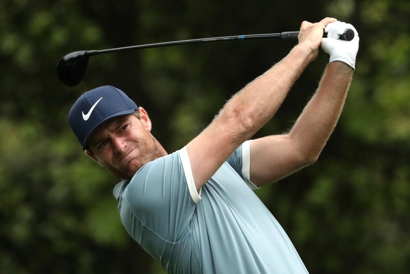 FILE PHOTO: Lucas Bjerregaard of Denmark hits off the second tee during first round play of the 2019 Master golf tournament at Augusta National Golf Club in Augusta, Georgia, U.S.