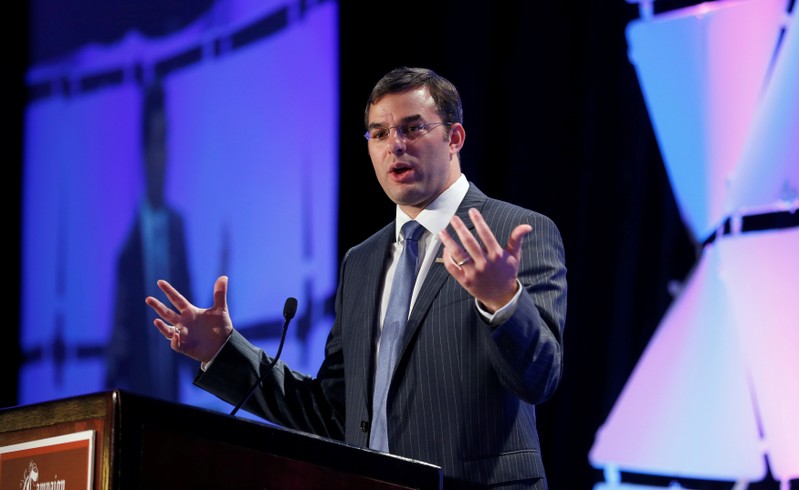 FILE PHOTO: Justin Amash speaks at the LPAC conference in Chantilly, Virginia