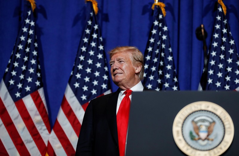 FILE PHOTO - U.S. President Trump speaks at the National Association of Realtors' Legislative Meetings & Trade Expo in Washington