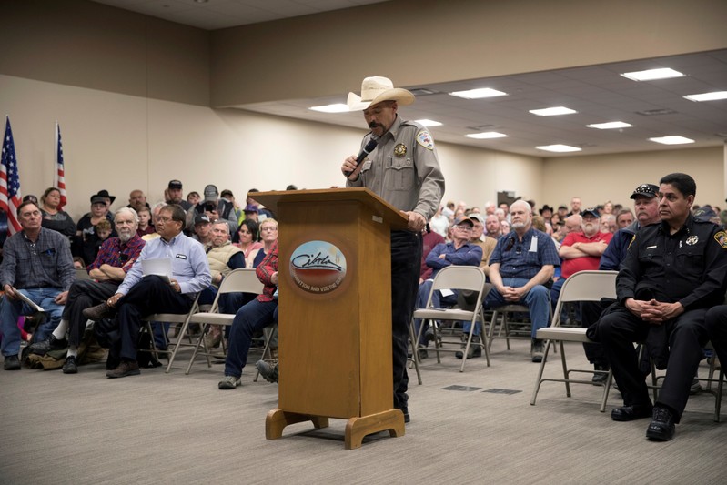 FILE PHOTO: Cibola County Sheriff Tony Mace speaks during the county commission meeting in Grants