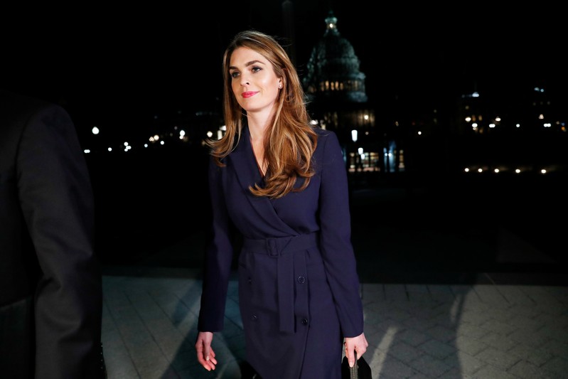 White House Communications Director Hope Hicks leaves the U.S. Capitol in Washington