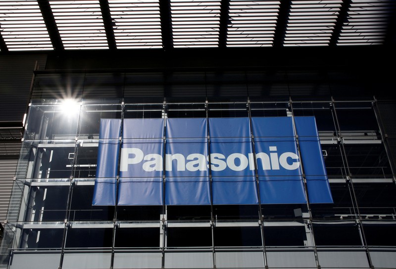 FILE PHOTO : Panasonic Corp's logo is pictured at Panasonic Center in Tokyo
