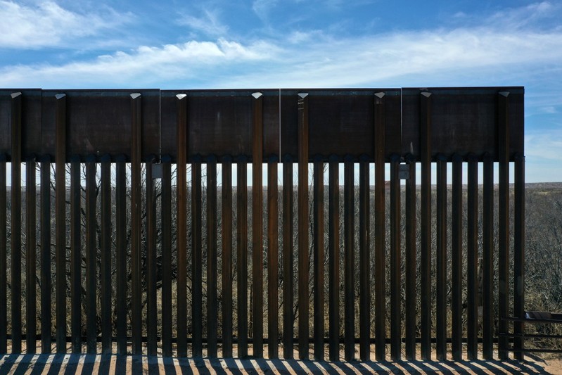 FILE PHOTO: New bollard-style U.S.-Mexico border fencing is seen in Santa Teresa