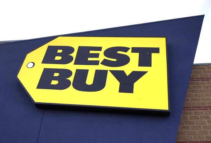 Company logo is seen on a Best Buy store in Westminster