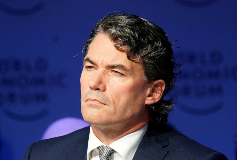 FILE PHOTO: Gavin Patterson, when Chief Executiv of BT Group, attends the World Economic Forum (WEF) annual meeting in Davos