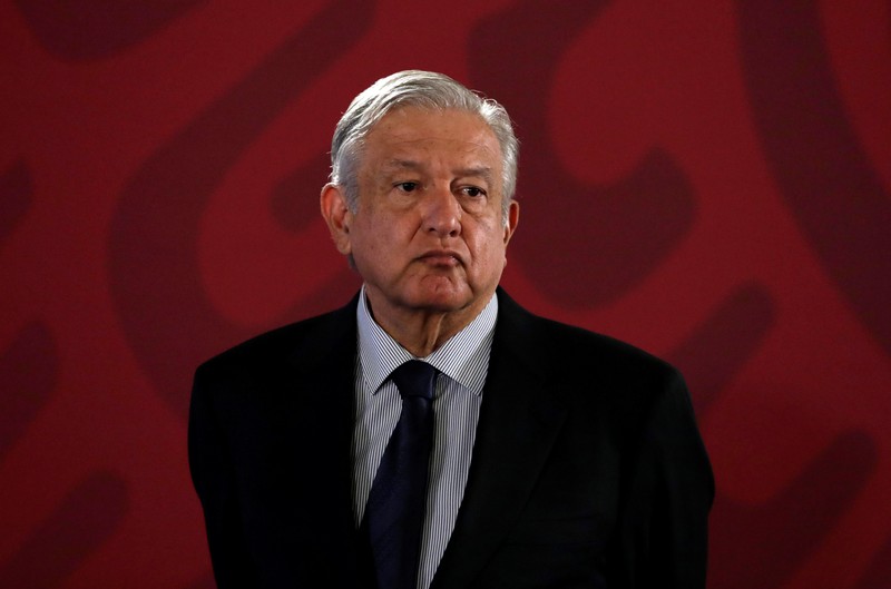 Mexico's President Andres Manuel Lopez Obrador attends a news conference, in Mexico City