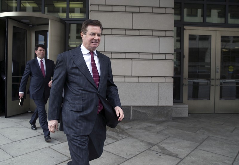 FILE PHOTO: Former Trump campaign chairman Manafort departs a motions hearing at U.S. District Court in Washington