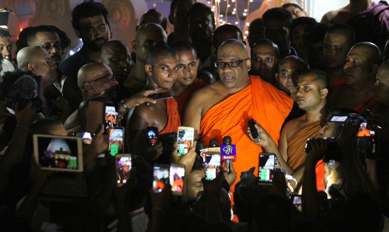 Buddhist monk Gnanasara, head of the hardline Bodu Bala Sena or