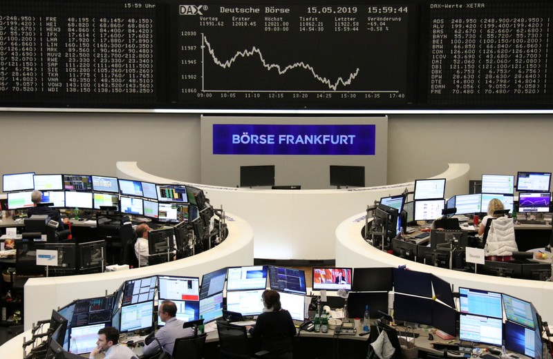 The German share price index DAX graph at the stock exchange in Frankfurt