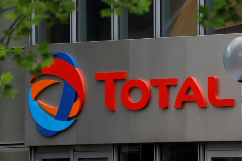 FILE PHOTO: The logo of French oil giant Total is seen at La Defense business and financial district in Courbevoie