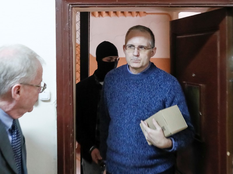 Detained former U.S. Marine Whelan attends a court hearing in Moscow