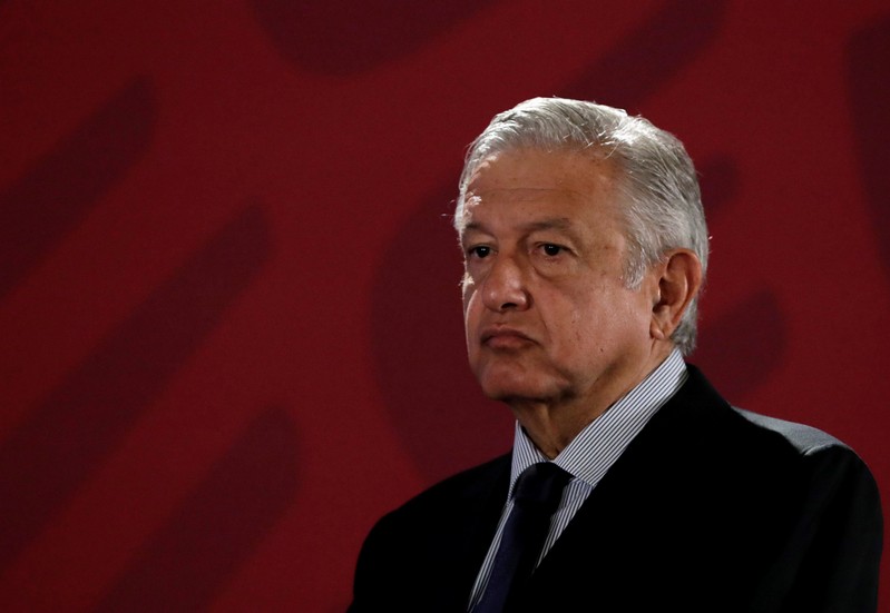 Mexico's President Andres Manuel Lopez Obrador attends a news conference, in Mexico City