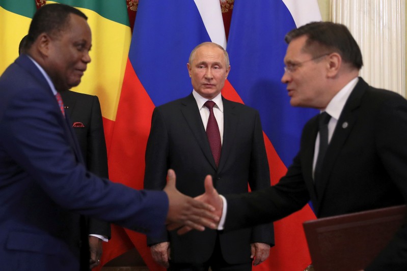 FILE PHOTO: Russia's President Vladimir Putin attends a signing ceremony following the talks with President of Congo Republic Denis Sassou Nguesso in Moscow