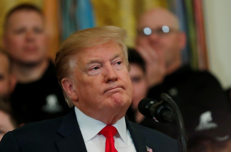 FILE PHOTO: U.S. President Trump speaks at the Wounded Warrior Project Soldier Ride event in the East Room of the White House in Washington