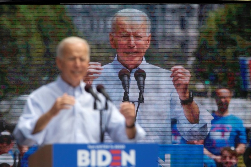 Democratic 2020 U.S. presidential candidate and former Vice President Joe Biden speaks during a campaign stop in Philadelphia