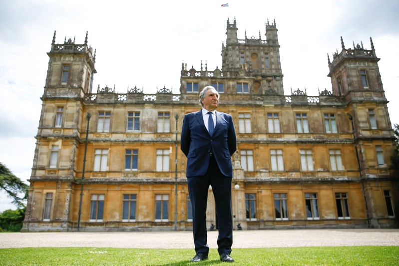 British actor Jim Carter poses during an interview with Reuters at Highclere Castle in Hampshire