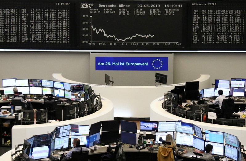 The German share price index DAX graph at the stock exchange in Frankfurt