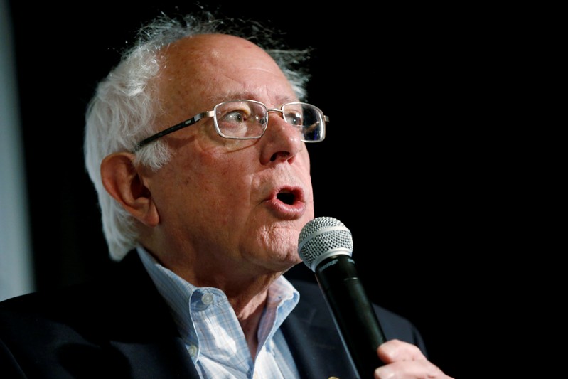 FILE PHOTO: Democratic presidential candidate and U.S. Senator Bernie Sanders campaigns during a SEIU California Democratic Delegate Breakfast in San Francisco, California