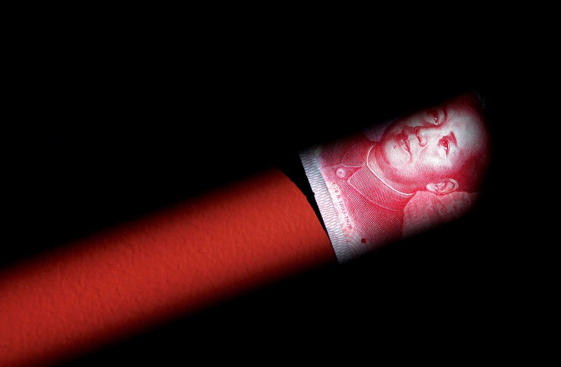 A 100 Yuan note is seen in this illustration picture in Beijing