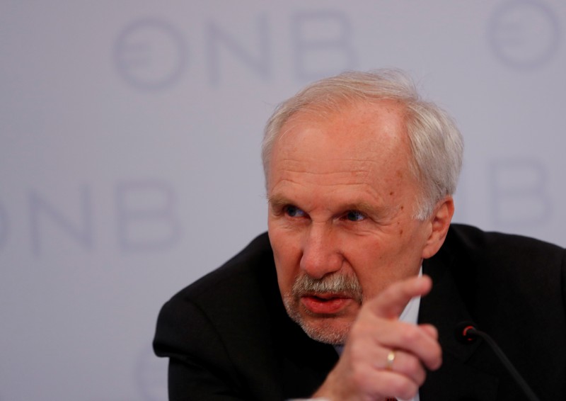 ECB Governing Council member Nowotny addresses a news conference in Vienna