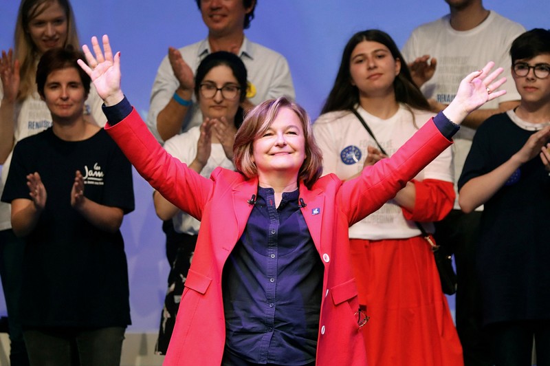 FILE PHOTO: Nathalie Loiseau, head of the Renaissance (Renewal) list for the European elections attends a political rally in Paris