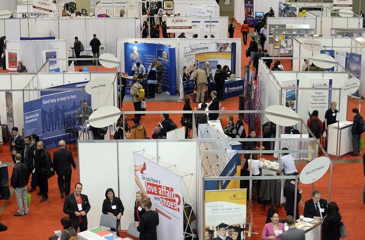 Overhead view of 2014 Spring National Job Fair and Training Expo in Toronto