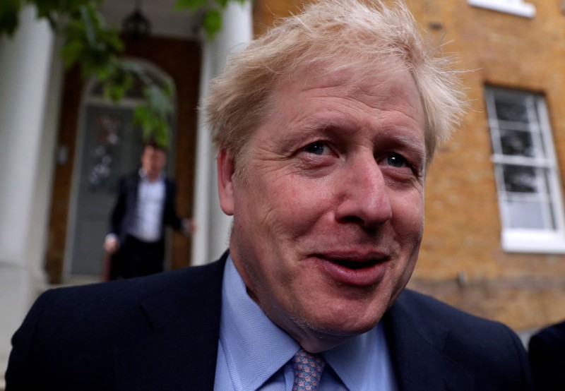 Conservative Party leadership candidate Boris Johnson leaves his home in London
