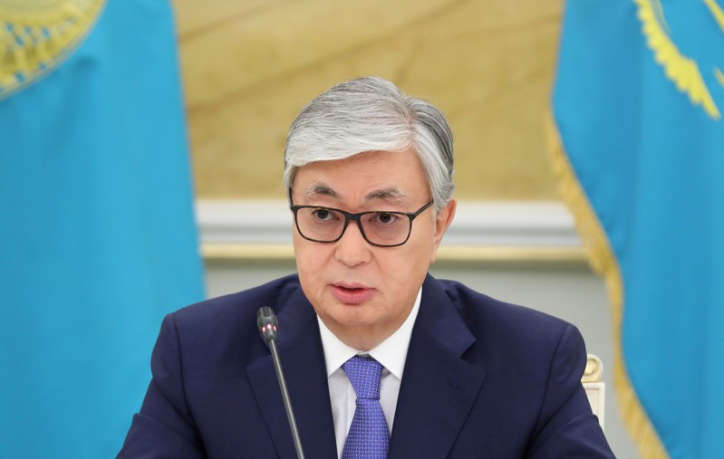 FILE PHOTO: Kazakhstan's President Kassym-Jomart Tokayev attends a news conference in Nur-Sultan