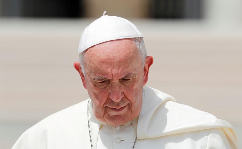 FILE PHOTO: Pope Francis holds his weekly general audience at the Vatican