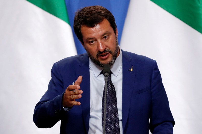 FILE PHOTO: Italian Deputy PM Salvini and Hungarian PM Orban hold a joint news conference in Budapest