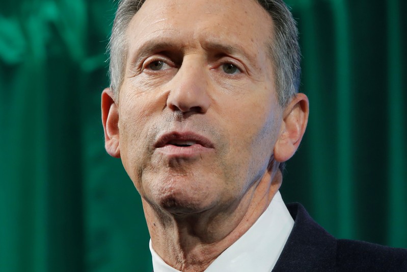 Starbucks Chairman and CEO Schultz delivers remarks at the Starbucks 2016 Investor Day in Manhattan, New York