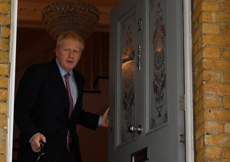 Boris Johnson, leadership candidate for Britain's Conservative Prime Minister, leaves home in London