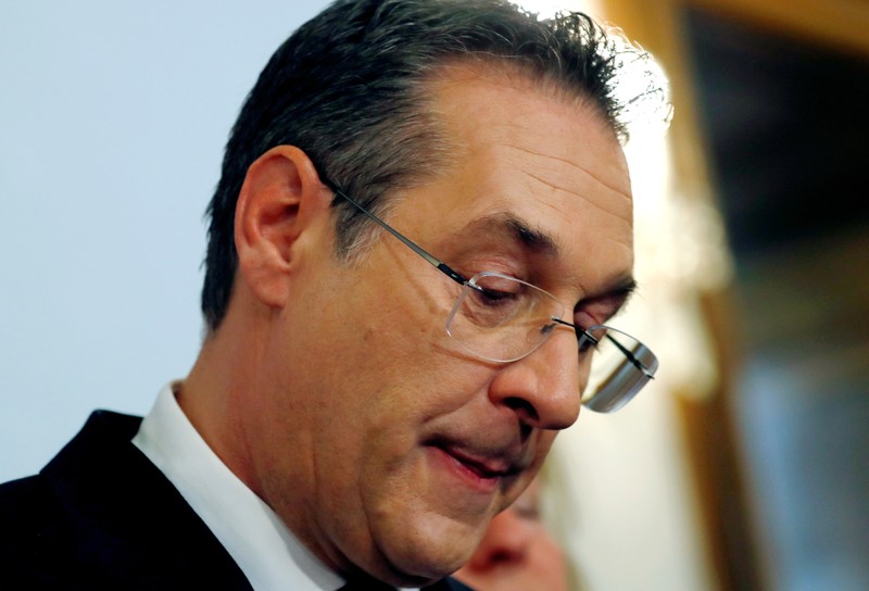 FILE PHOTO: Austrian Vice Chancellor Heinz-Christian Strache addresses the media in Vienna