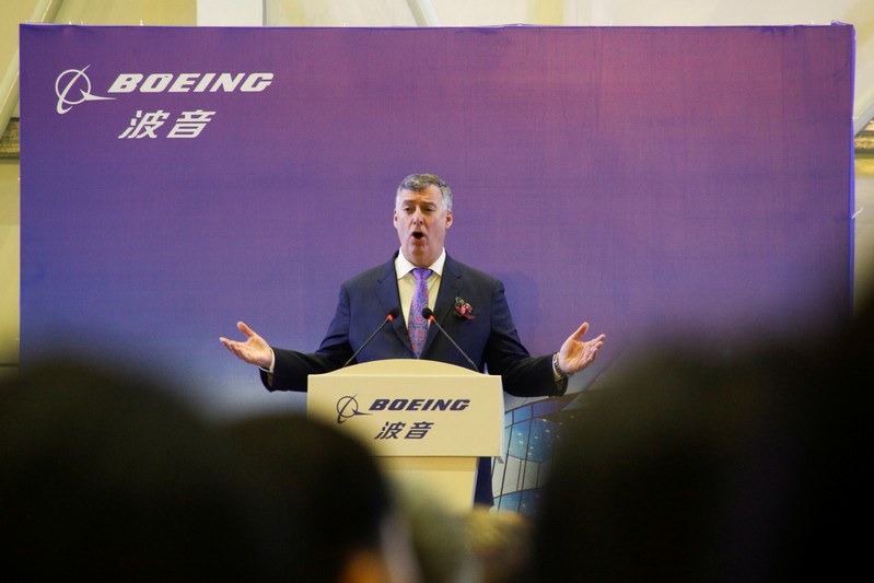 FILE PHOTO: Ceremony marking 1st delivery of Boeing 737 Max airplane to Air China in Zhoushan