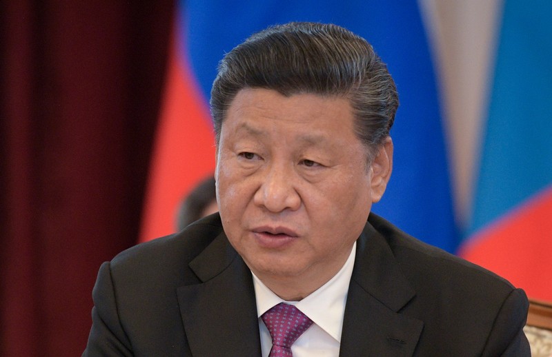 FILE PHOTO - China’s President Xi Jinping attends a meeting with Russia’s President Vladimir Putin and Mongolia's President Khaltmaagiin Battulga on the sidelines of the SCO summit in Bishkek