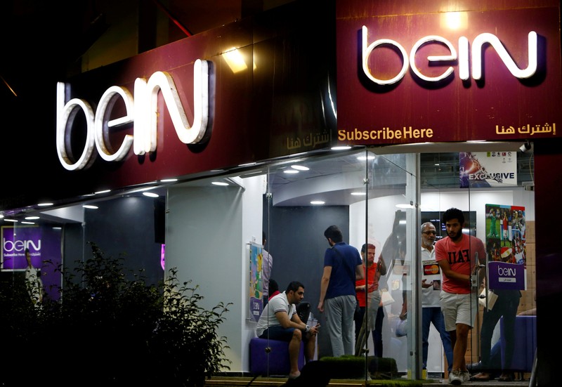 FILE PHOTO: Egyptian clients wait at one of the outlets of Qatari-funded beIN Sports channel in Cairo