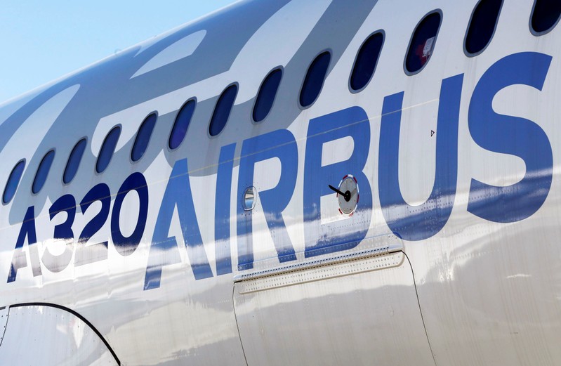 FILE PHOTO: An Airbus A320neo aircraft is pictured during a news conference to announce a partnership between Airbus and Bombardier on the C Series aircraft programme, in Colomiers near Toulouse