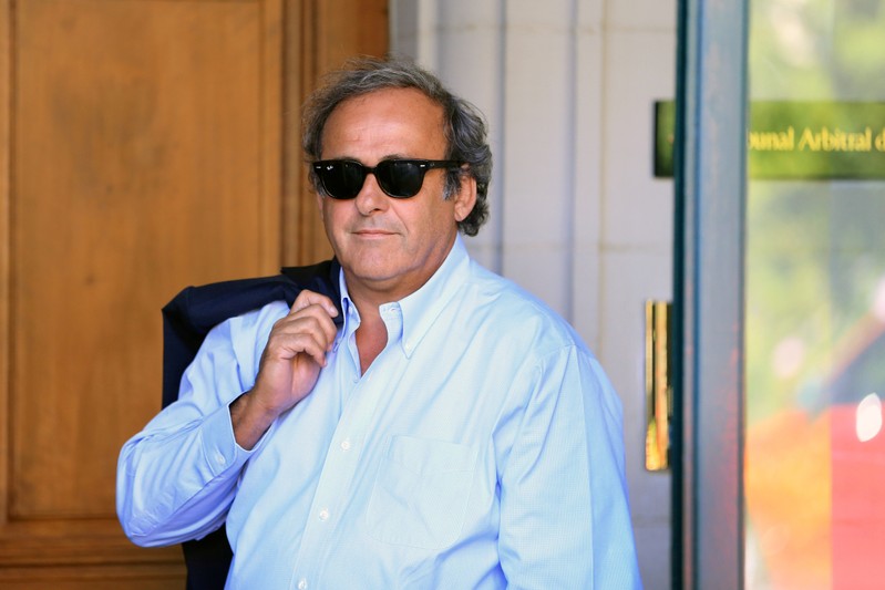 FILE PHOTO: Platini arrives at the Court of Arbitration for Sport in Lausanne
