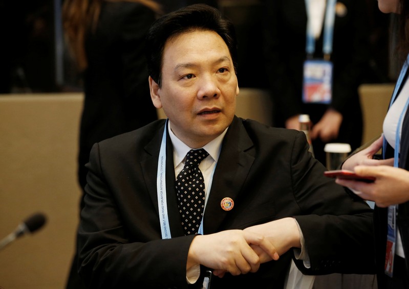 FILE PHOTO: Vice governor of the People's Bank of China Chen Yulu attends a thematic forum of the second Belt and Road Forum for international cooperation in Beijing